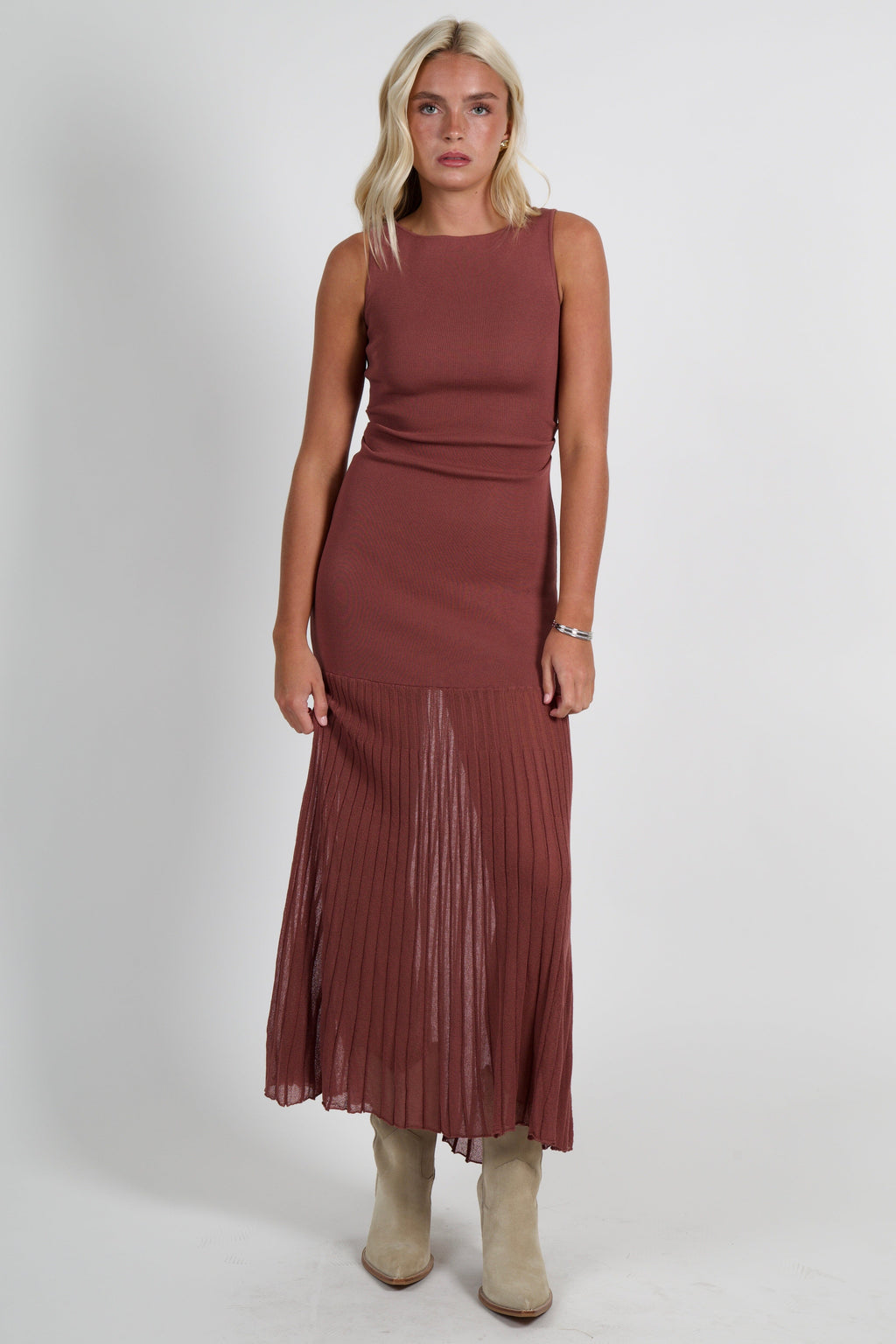 MON RENN | Reflection Knit Dress - Cognac