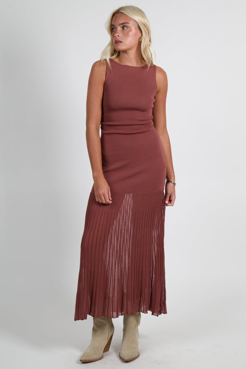 MON RENN | Reflection Knit Dress - Cognac