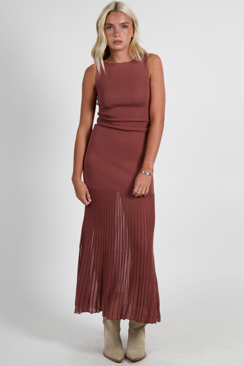 MON RENN | Reflection Knit Dress - Cognac