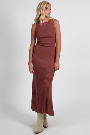 MON RENN | Reflection Knit Dress - Cognac
