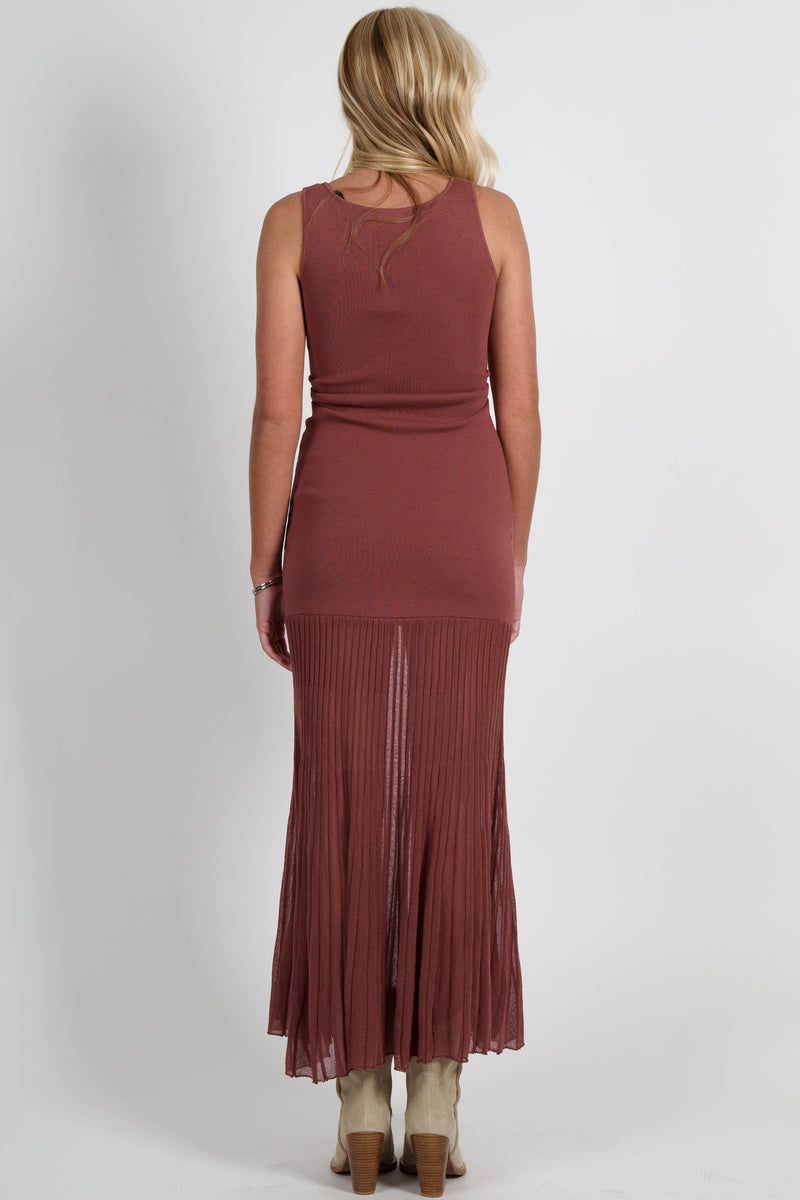 MON RENN | Reflection Knit Dress - Cognac