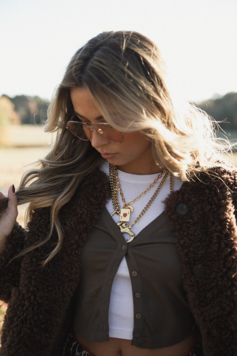 ENZA COSTA | Supima Cotton V-Neck Cardigan - Mushroom