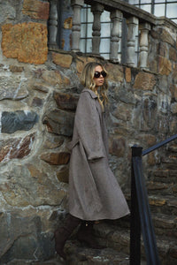 VARLEY | Tomlinson Belted Long Coat - Deep Taupe