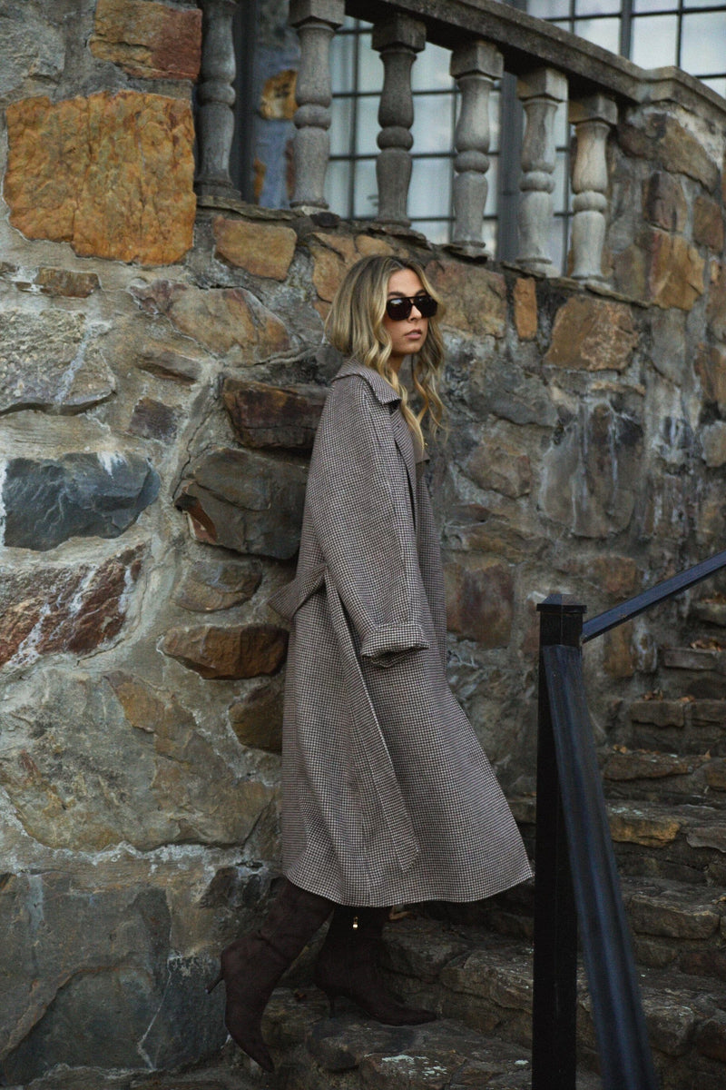 VARLEY | Tomlinson Belted Long Coat - Deep Taupe