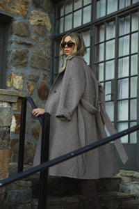 VARLEY | Tomlinson Belted Long Coat - Deep Taupe