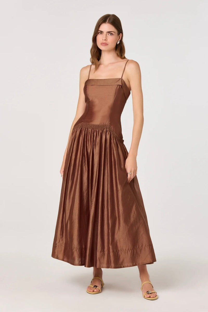 トップス ouat-012- BROWN ASTRO SPALDING ASTR | Ovina Dress - Spice Brown – Scarlet Clothing
