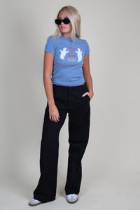 RE/DONE | 90S Baby Tee House Of Spirits - Stone Blue