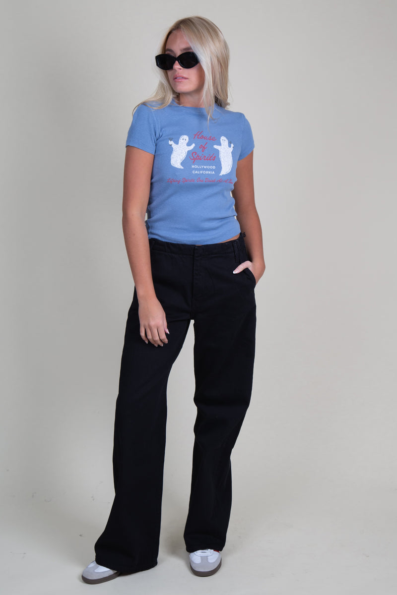 RE/DONE | 90S Baby Tee House Of Spirits - Stone Blue