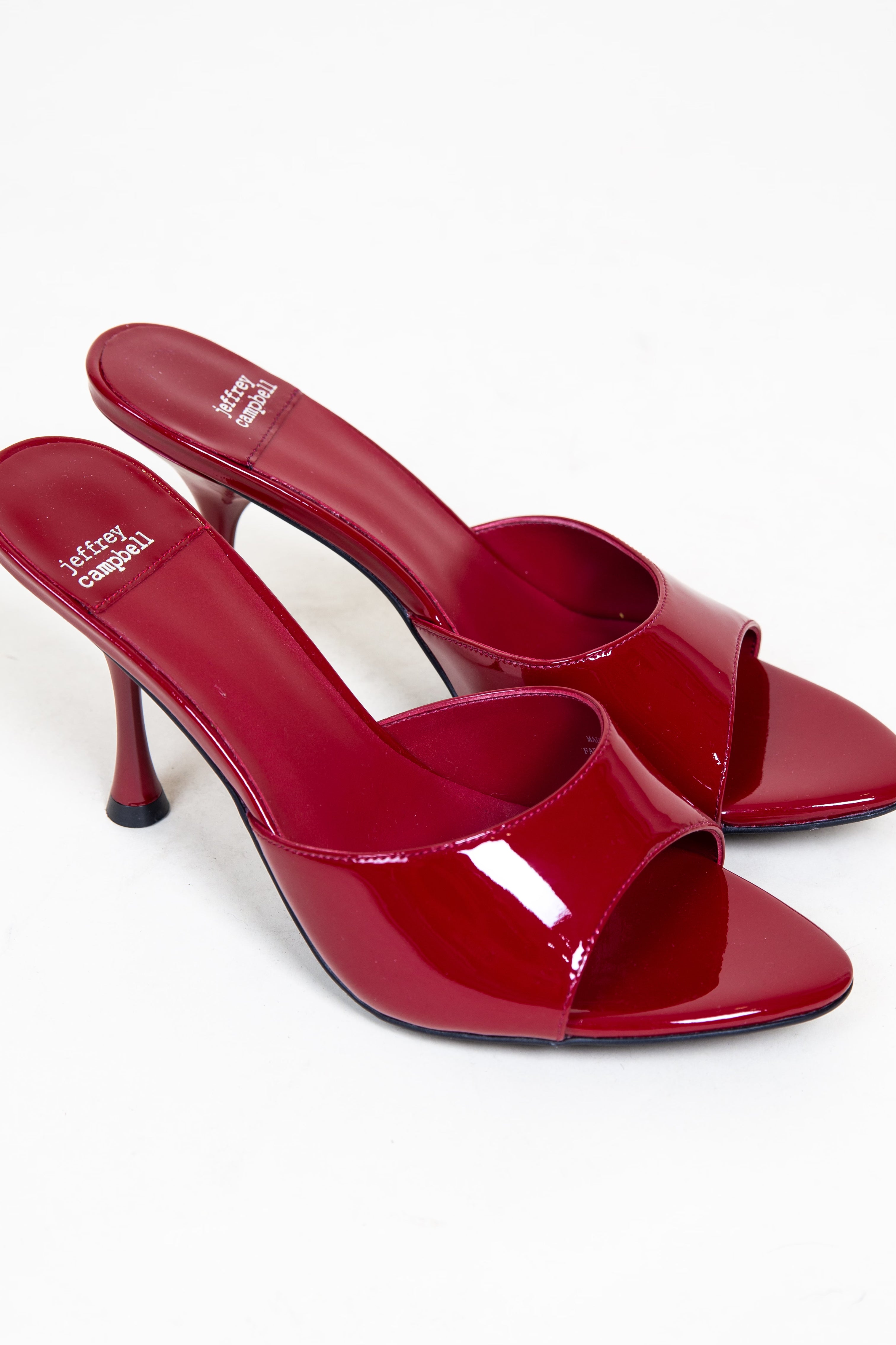 JEFFREY CAMPBELL | Agent Mules - Cherry Patent – Scarlet Clothing JEFFREY CAMPBELL | Agent Mules - Cherry Patent – Scarlet Clothing