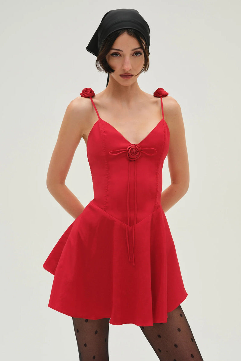 FOR LOVE & LEMONS | Orsa Mini Dress - Red FOR LOVE & LEMONS | Orsa Mini Dress - Red