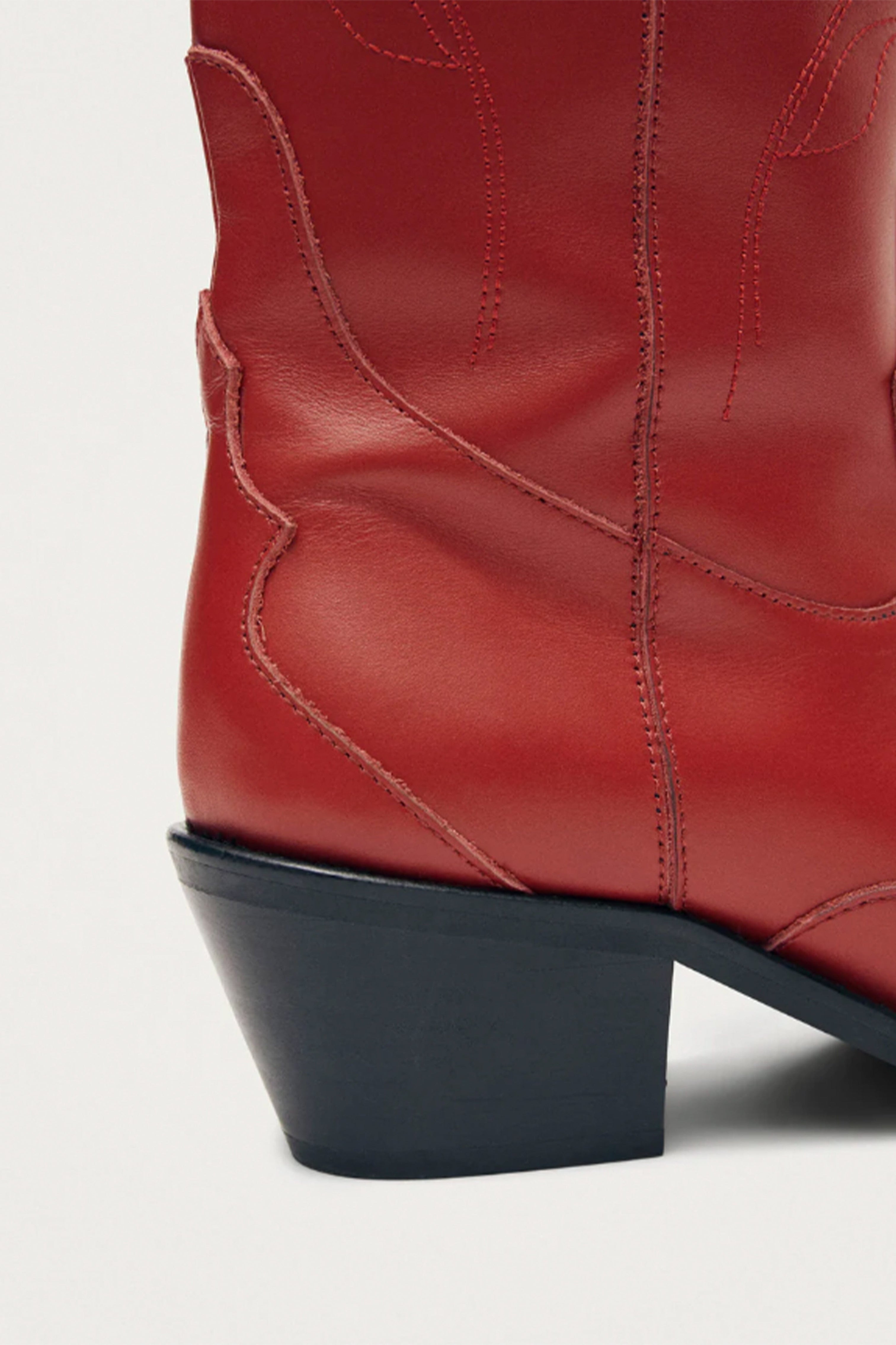 ALOHAS | Liberty Leather Boots - Red  Scarlet Clothing