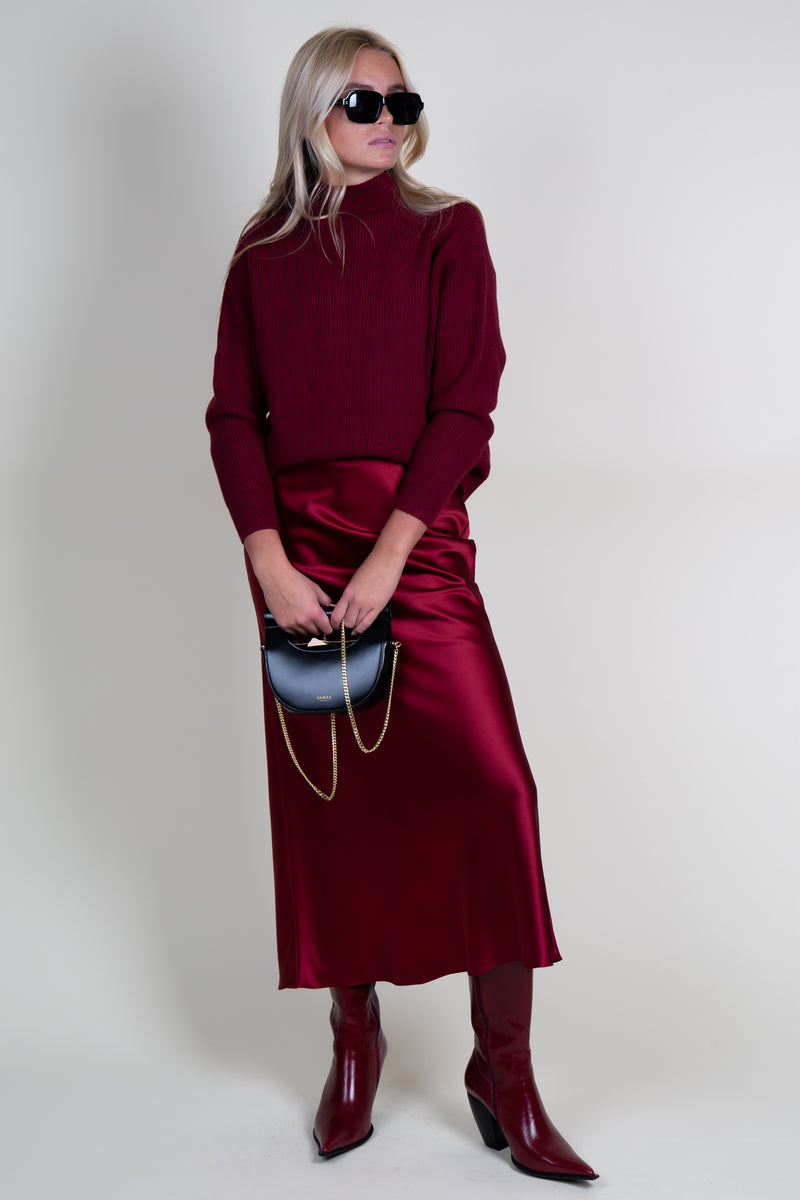 Lucy paris katianna maxi skirt maroon scarlet clothing