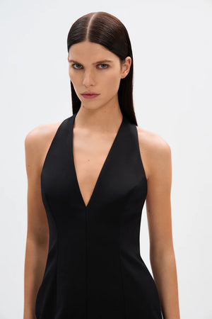 MISHA | The Pearl Sateen Mini Dress - Black