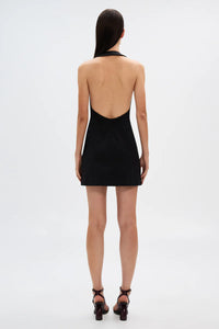 MISHA | The Pearl Sateen Mini Dress - Black