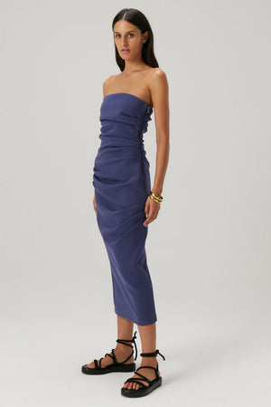 MISHA | Calandra Midi Dress - Denim Blue