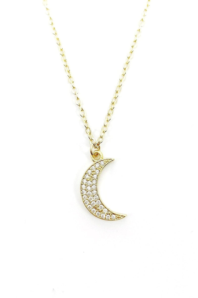 RACHEL NATHAN | Pave Moon Necklace