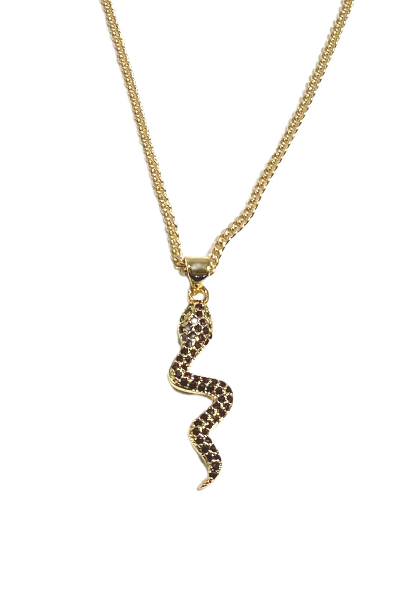 RACHEL NATHAN | Black Pave Snake Necklace