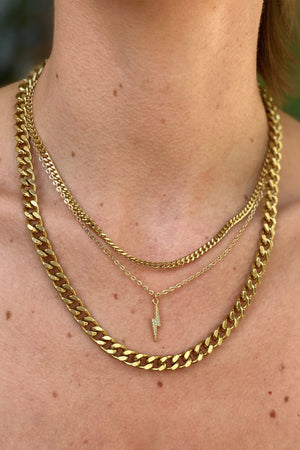 RACHEL NATHAN | Pave Lightening Bolt Necklace