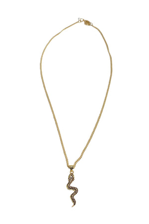 RACHEL NATHAN | Black Pave Snake Necklace