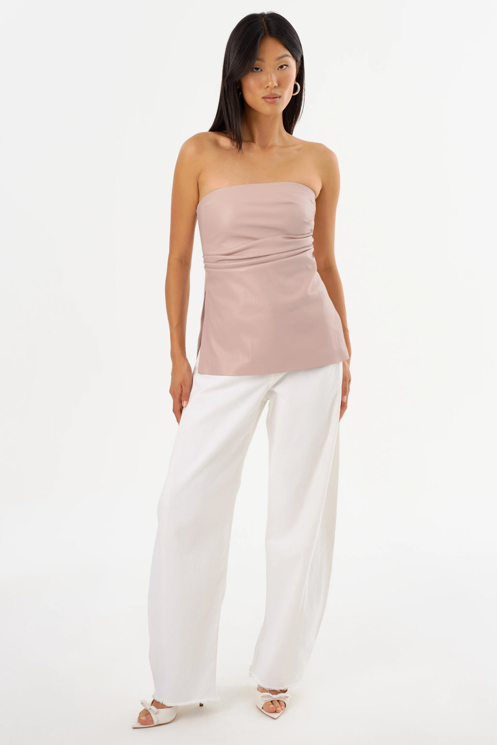 LAMARQUE | Juni Leather Strapless Top - Rose