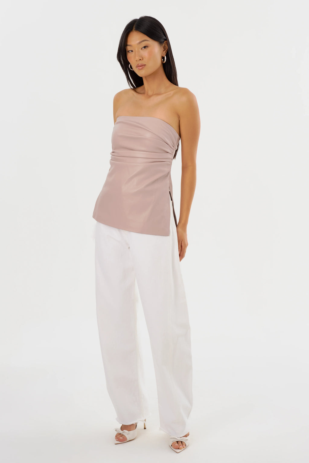 LAMARQUE | Juni Leather Strapless Top - Rose