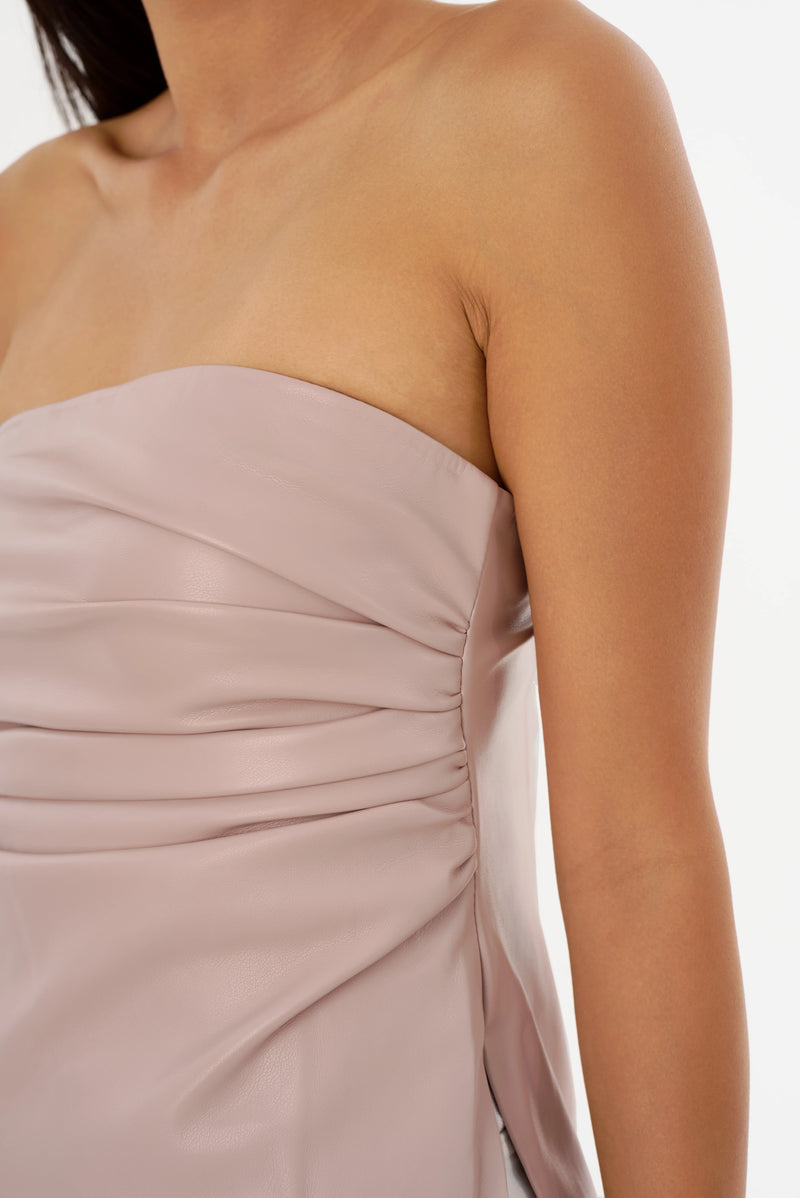 LAMARQUE | Juni Leather Strapless Top - Rose