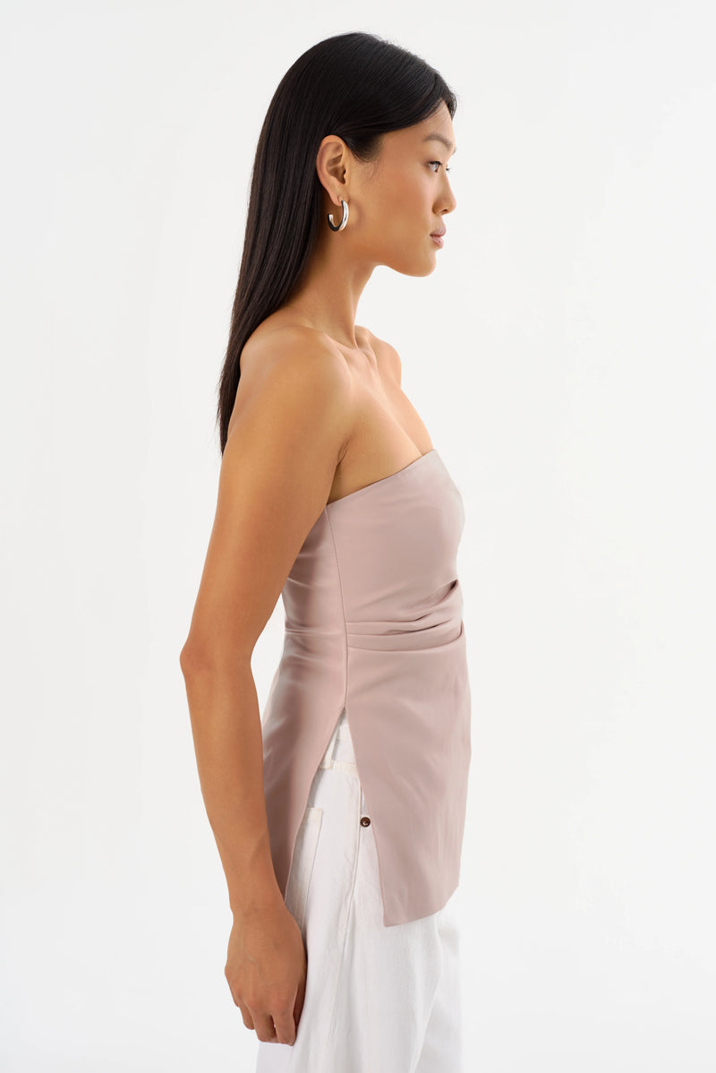 LAMARQUE | Juni Leather Strapless Top - Rose
