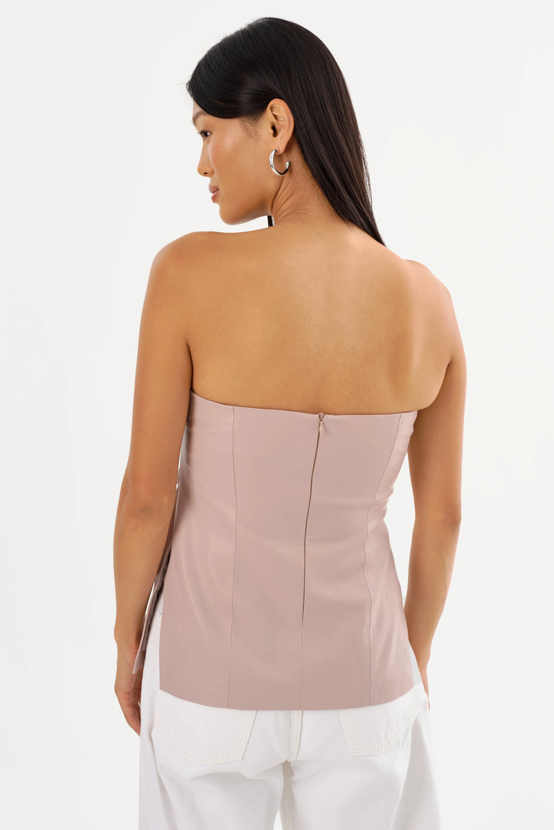 LAMARQUE | Juni Leather Strapless Top - Rose