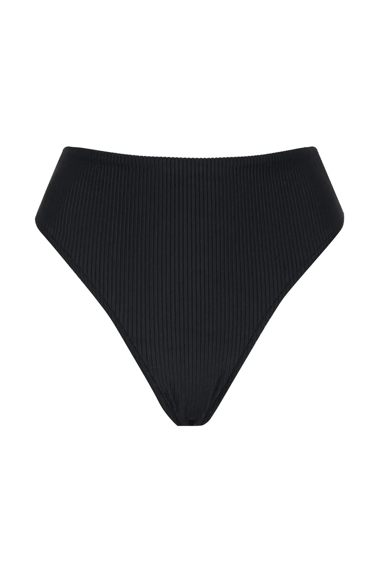 FRANKIES BIKINIS | Jenna Ribbed Bottom - Black