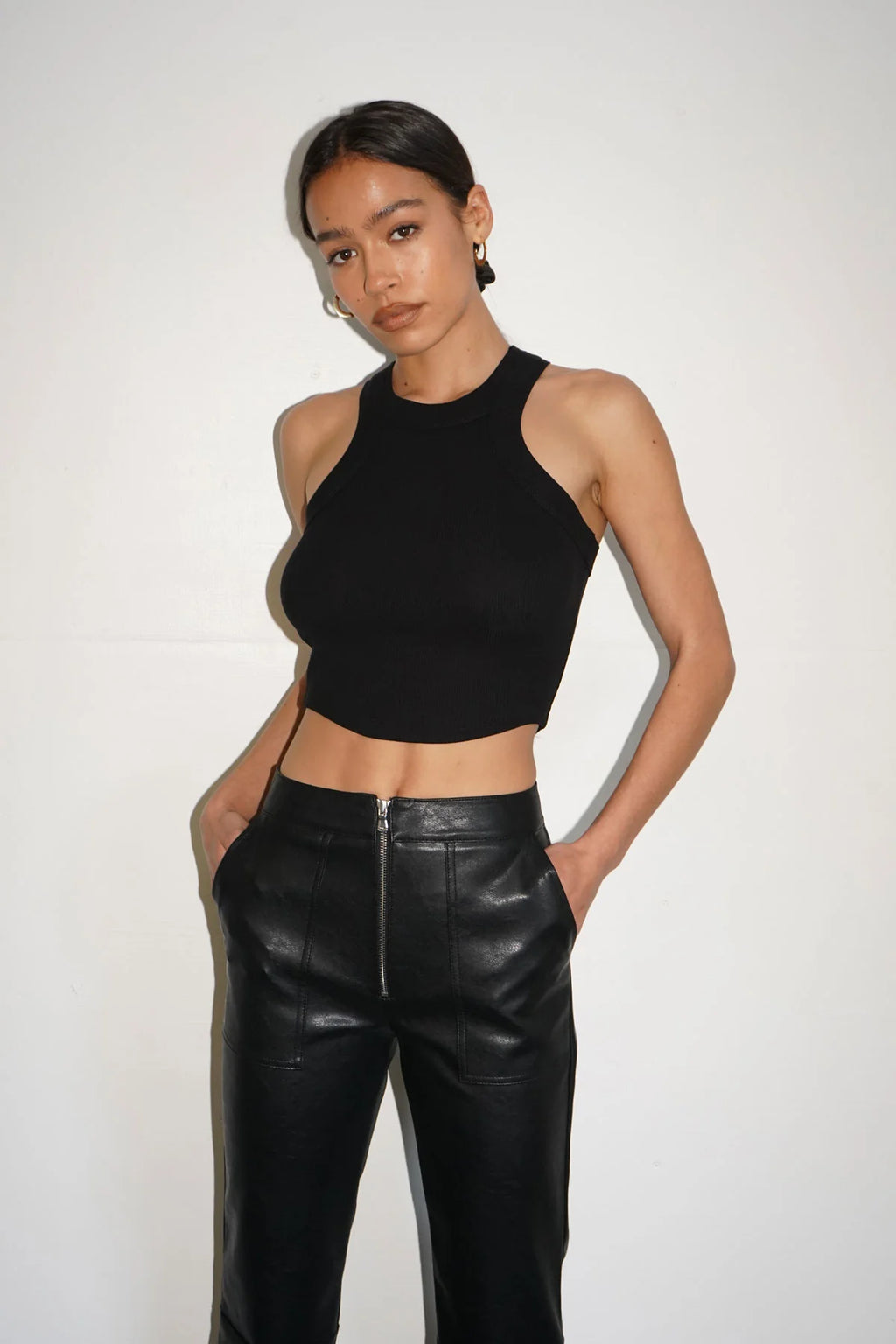 LNA | Detra Cotton Rib Tank - Black