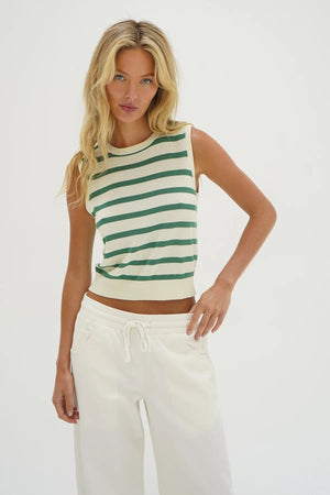 LNA | Marleigh Stripe Tank - Narrow Green