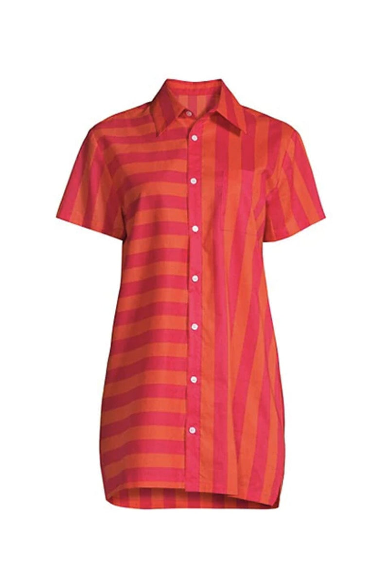 SOLID AND STRIPED | The Cabana Dress - Berry x Coral Orange