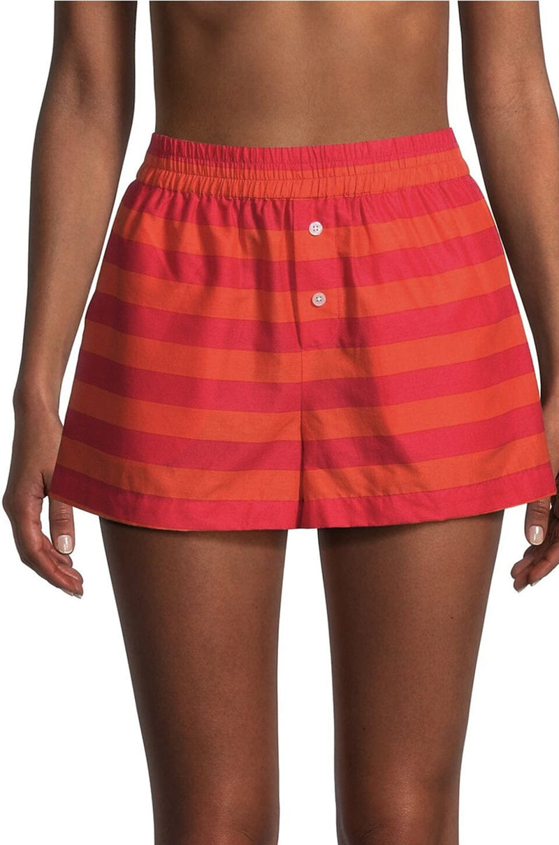 SOLID & STRIPED | The Lexy Boxer - Berry x Coral Orange