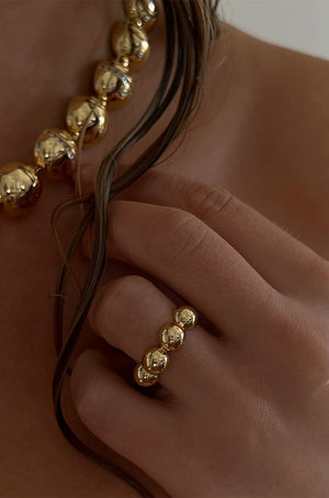 LUV AJ | Oversized Ball Chain Ring - Gold