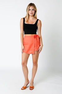 Aada Wrap Shorts - Orange