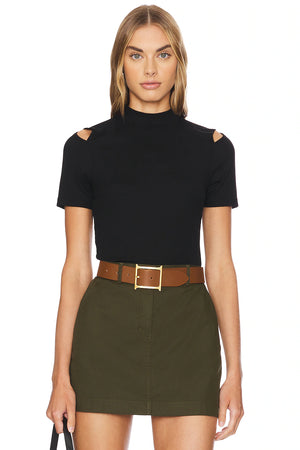 LNA | Juno Ribbed Top - Black