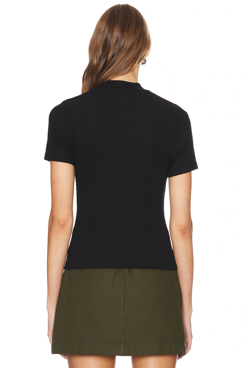 LNA | Juno Ribbed Top - Black