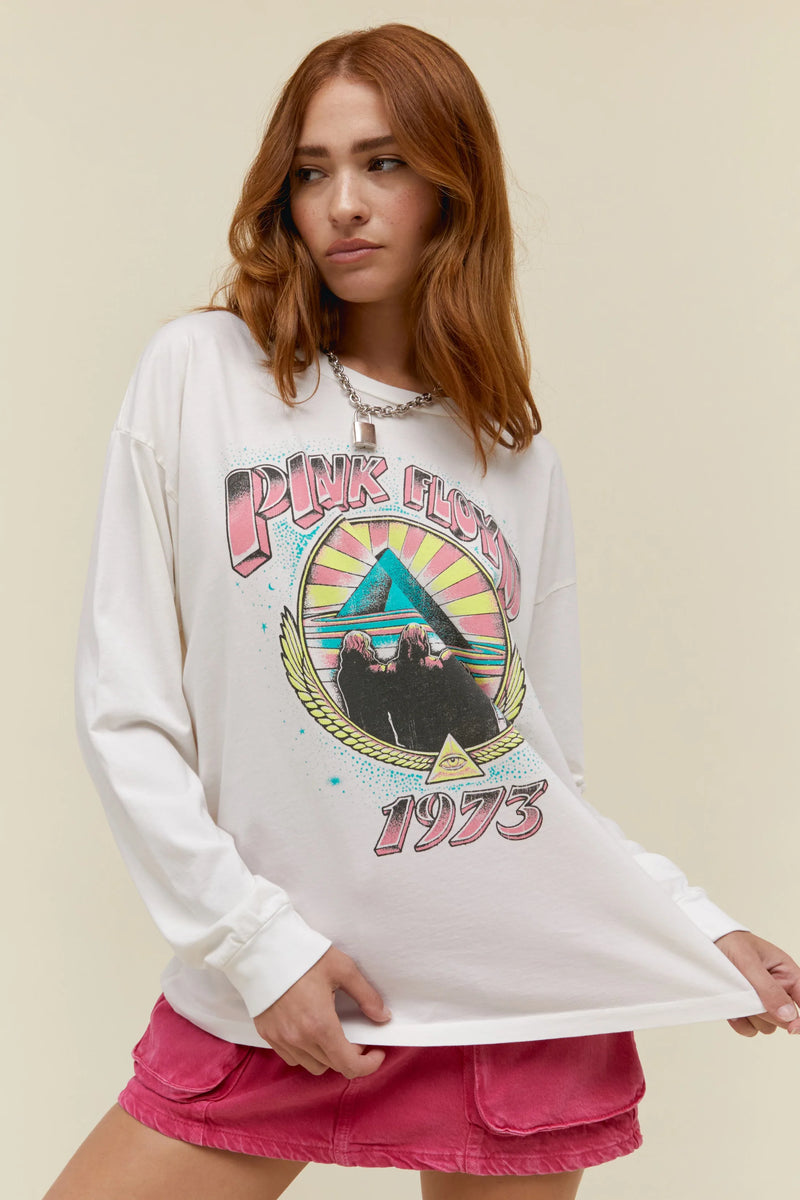 DAYDREAMER | Pink Floyd 1973 Long Sleeve Merch - Vintage White