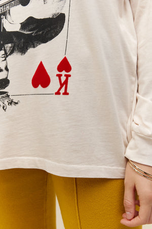 DAYDREAMER | Sun Records x Elvis King Of Hearts Long Sleeve - Dirty White