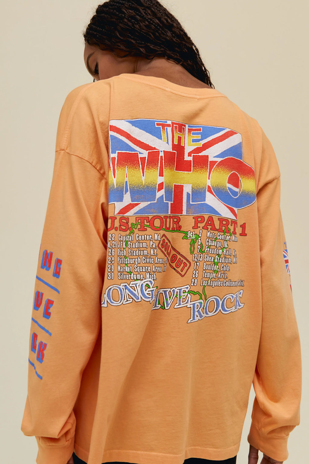 DAYDREAMER | The Who First Farewell Tour Long Sleeve Merch - Vintage Peach