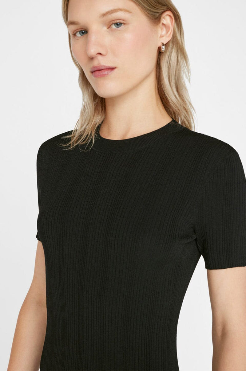 FRAME | Mixed Rib Cutout Mini Dress - Noir