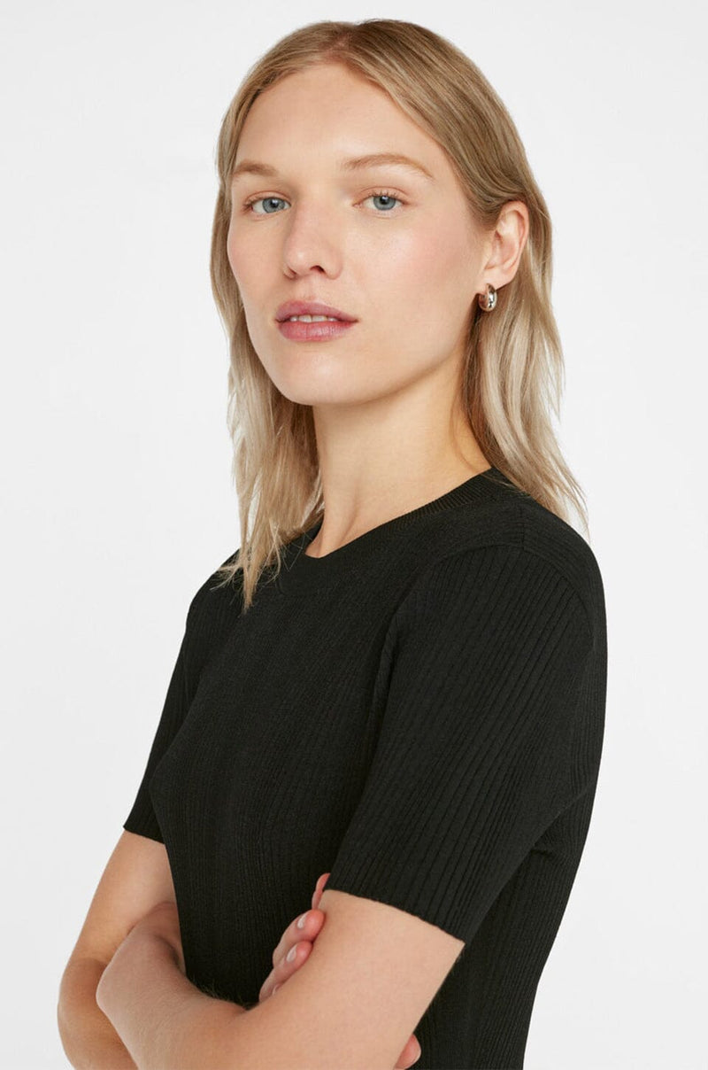 FRAME | Mixed Rib Cutout Mini Dress - Noir
