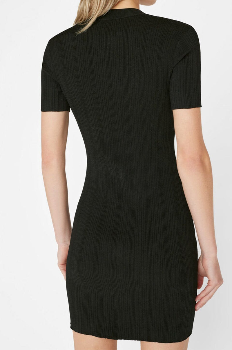 FRAME | Mixed Rib Cutout Mini Dress - Noir