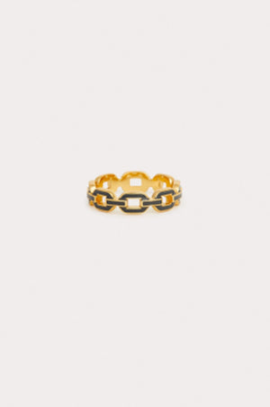 PETIT MOMENTS | Enamel Chain Ring - Black