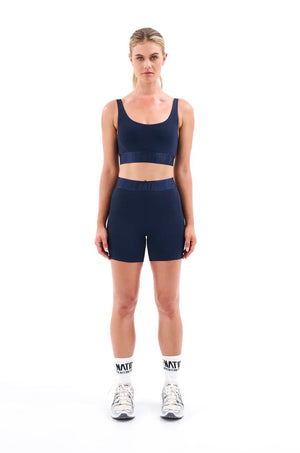 P.E NATION | Backcheck Sports Bra - Navy