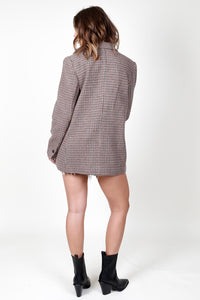 ASTR | Pauline Blazer - Brown + Purple Multi