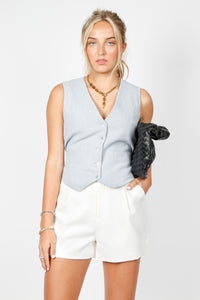 Made You Look Tailored Shorts - White