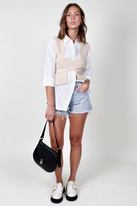 Self Wrap Knit Top - Taupe