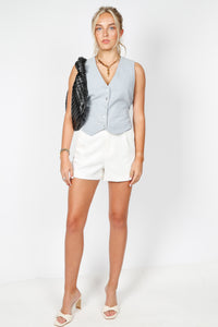 Linen Vest - Ice