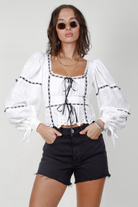 FOR LOVE & LEMONS | Rowan Top - White